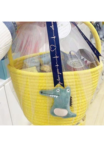 Karikatür Depolama Sepeti Hediye Sepet Pamuk Halat Dokuma Sepet El Hediye Sepeti Kawaii Timsah Mevcut Ev Dekor-B (Yurt Dışından) fırsatları
