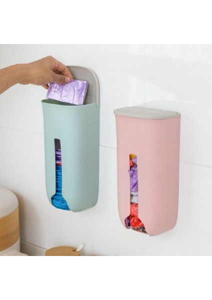 Parça Işaretsiz Çöp Torbası Depolama Rafı Duvara Monte Mutfak Plastik Torba Saklama Kutusu (Yurt Dışından)