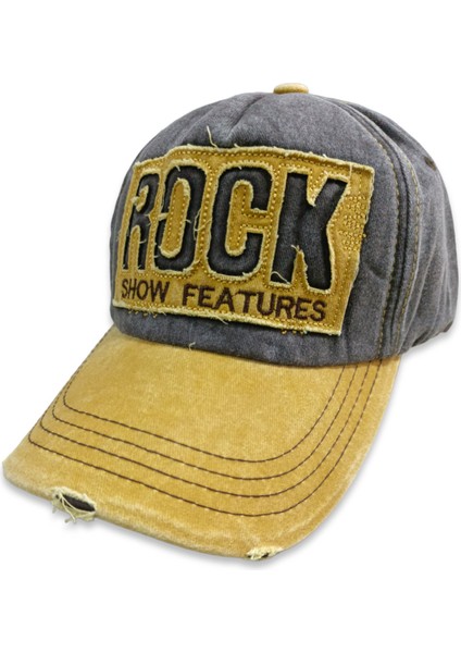 Rock Vintage Kahverengi Beyzbol Şapka