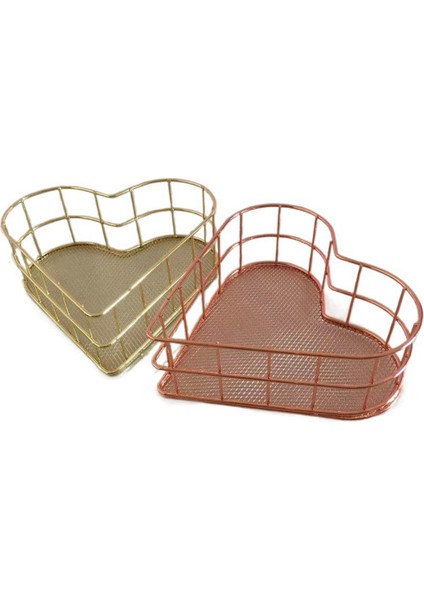 Adet Metal Tepsi Meyve Tepsileri Takı Depolama Tepsileri Örgü Sepet Kalp Tel Sepet Dosya Depolama Sepeti Kitap (Yurt Dışından)