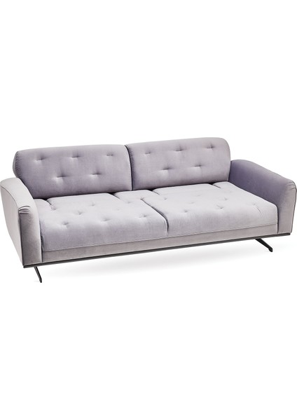 Marion 3'lü Yataklı Koltuk, Kapitoneli, Gerçek Kadife - Gri indirimleri