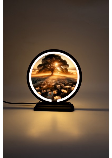 Çiçek ve Doğa Temalı Dekoratif Masa Lambası