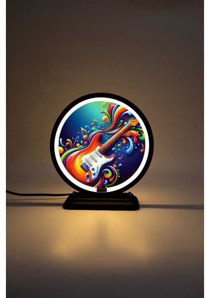 Gitar Temalı Dekoratif Masa Lambası