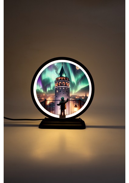 Galata Kulesi Temalı Dekoratif Masa Lambası