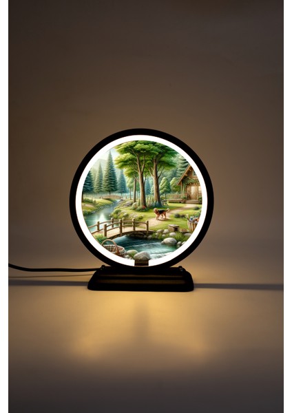 Doğa Temalı Dekoratif Masa Lambası