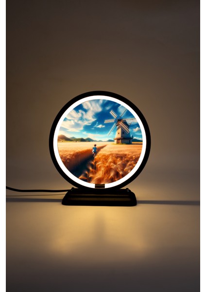 Değirmen Temalı Dekoratif Masa Lambası