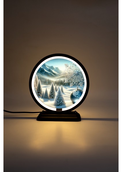 Kar Tanesi Temalı Dekoratif Masa Lambası