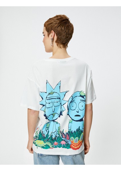 Rick And Morty Tişört Arkası Baskılı Kısa Kollu Bisiklet Yaka Pamuklu Lisanslı fırsatları