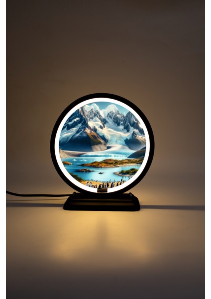 Dağ Temalı Dekoratif Masa Lambası