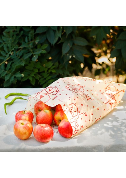 3'lü Balmumlu Kese Set - Bereket Desen - Tekrar Kullanılabilen Balmumlu Yiyecek Saklama Kesesi fırsatları