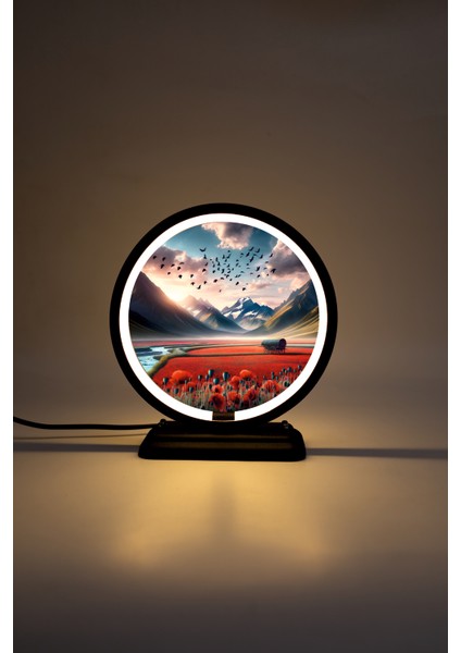 Gelinciktemalı Dekoratif Masa Lambası