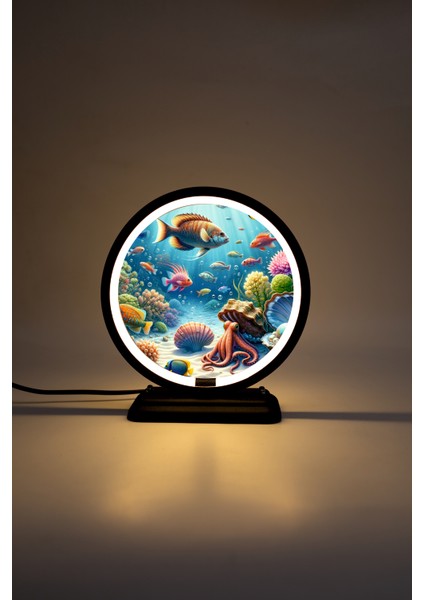 Deniz ve Balık Temalı Dekoratif Masa Lambası