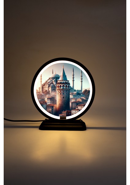 Galata Kulesi Temalı Dekoratif Masa Lambası