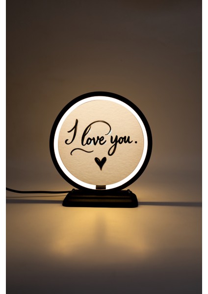Love Yazılı Temalı Dekoratif Masa Lambası