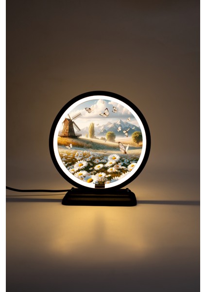 Papatya Temalı Dekoratif Masa Lambası