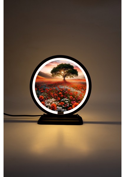 Çiçek ve Doğa Temalı Dekoratif Masa Lambası