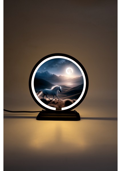 At Temalı Dekoratif Masa Lambası