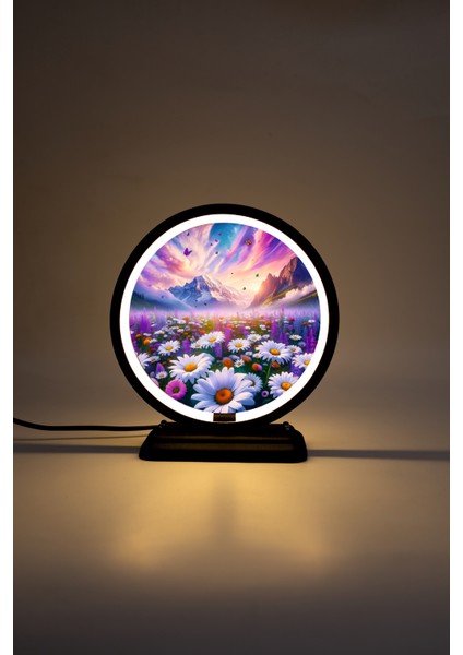 Papatya Temalı Dekoratif Masa Lambası