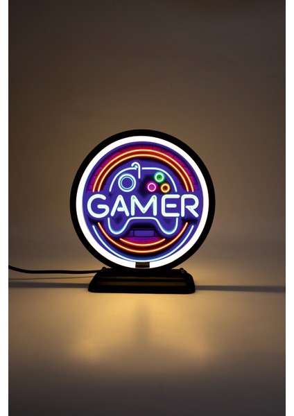 Gamer Temalı Dekoratif Masa Lambası