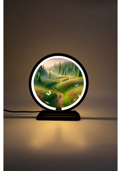 Kelebek ve Doğa Temalı Dekoratif Masa Lambası