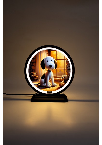 Köpek Temalı Dekoratif Masa Lambası