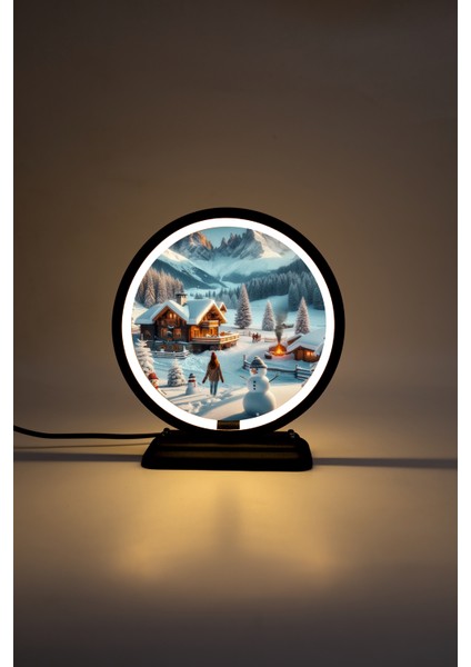 Kardan Adam Temalı Dekoratif Masa Lambası