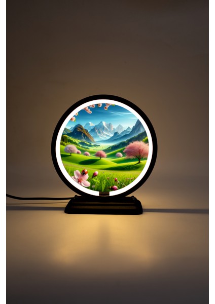 Doğa Temalı Dekoratif Masa Lambası