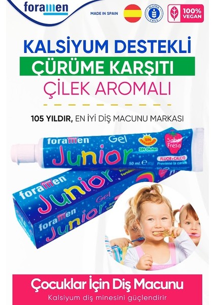Çocuklar Için Çilek Aromalı Kalsiyum Destekli Çürüme Karşıtı Diş Macunu 50 Ml/60 gr indirimleri
