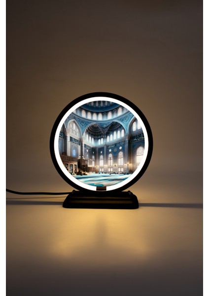 Cami Temalı Dekoratif Masa Lambası