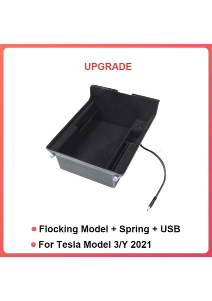 Tip A-Akın USB Merkezi Kolçak Saklama Kutusu Organizatör Merkezi Konsol Akın Abs Organizatör Öncesi Tesla Modeli 3 Y Kasım Için Yükseltme (Yurt Dışından)