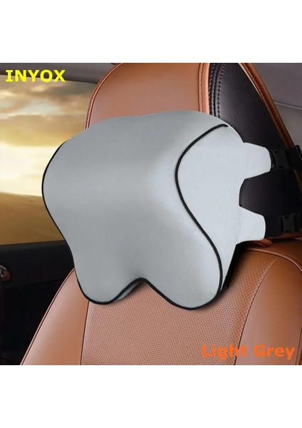 L2D-KOYU Gri Stili L2D Araba Kafalık Kafa Koltuk Minderi Boyun Yastık Dinlenme Bellek Köpük Pamuk Kapak Oto Seyahat Desteği Için Kumaş Yumuşak Sandalye Örgü Ev (Yurt Dışından) fiyatları