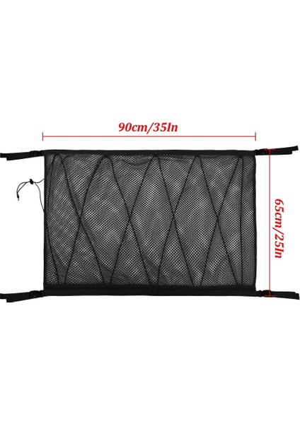 90X65CM Evrensel Araba Gövde Ağı Büyük Elastik Bagaj Ağı Kargo Organizatör Depolama Naylon Gerilebilir Araba Iç Örgü Ağ Cebi (Yurt Dışından)