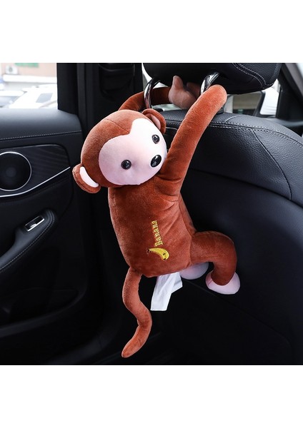 Kahverengi Renault Megane 2 Için 3 Duster Logan Cli Laguna 2 Sandero Sceaptur Fluence Kangoo Armr Maymun Karikatür Araba Doku Kutusu (Yurt Dışından)