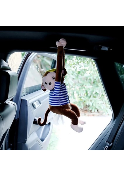 Kahverengi Renault Megane 2 Için 3 Duster Logan Cli Laguna 2 Sandero Sceaptur Fluence Kangoo Armr Maymun Karikatür Araba Doku Kutusu (Yurt Dışından) fiyatları