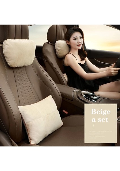 Bej Bir Set Tarzı Li Araba Kafalık Boyun Desteği Koltuk Maybach Tasarım S Sınıfı Yumuşak Evrensel Ayarlanabilir Araba Yastığı Boyun Dinlenme Yastığı (Yurt Dışından)