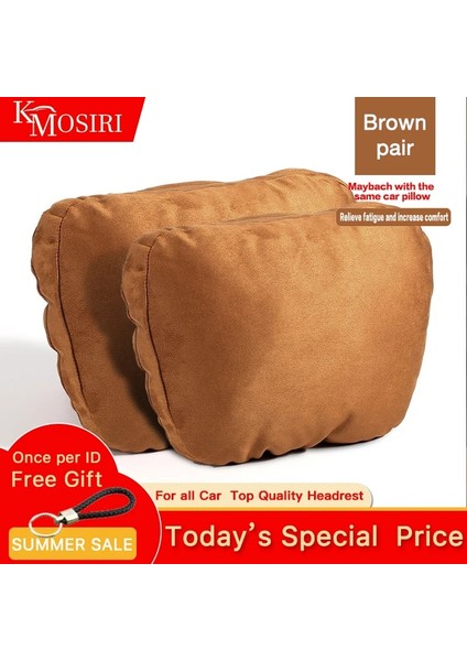2 Adet Bej Tarzı En Li Araba Kafalık Boyun Desteği Koltuk Maybach Tasarım S Sınıfı Yumuşak Evrensel Ayarlanabilir Araba Yastığı Boyun Dinlenme Yastığı (Yurt Dışından) fırsatları