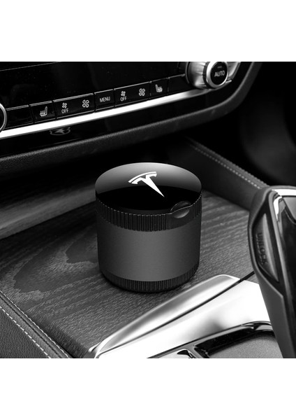 Turuncu Araba Küllük Seramik Astar LED Sigara Dumanı Oto Küllük Tesla Modeli 3 Model Y x S Otomotiv Iç Aksesuarları (Yurt Dışından)