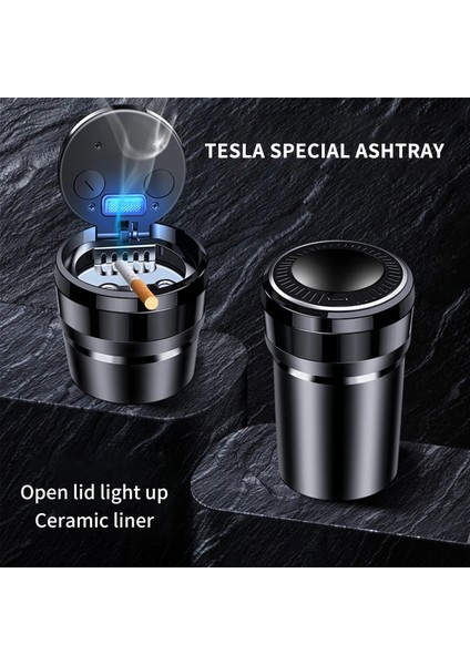 Turuncu Araba Küllük Seramik Astar LED Sigara Dumanı Oto Küllük Tesla Modeli 3 Model Y x S Otomotiv Iç Aksesuarları (Yurt Dışından) fiyatları