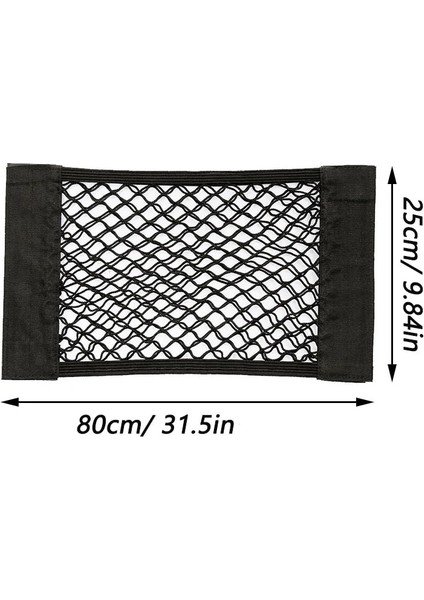 25X80 cm Araba Arka Arka Bagaj Depolama Net Koltuk Elastik Dize Net Sihirli Etiket Örgü Saklama Çantası Oto Organizatör Koltuk Sırt Çantası Freeg (Yurt Dışından)