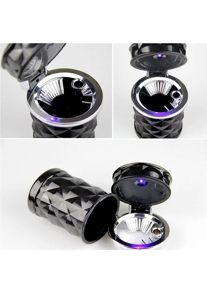 Siyah Araba Aksesuarları Taşınabilir LED Işık Araba Küllük Evrensel Sigara Silindir Tutucu Araba Styling (Yurt Dışından) fiyatları