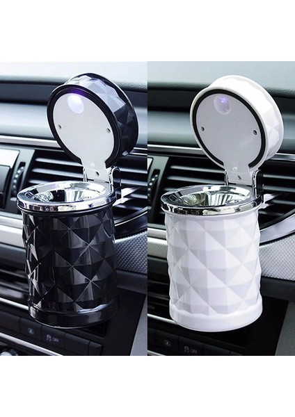 Siyah Araba Aksesuarları Taşınabilir LED Işık Araba Küllük Evrensel Sigara Silindir Tutucu Araba Styling (Yurt Dışından) indirimleri