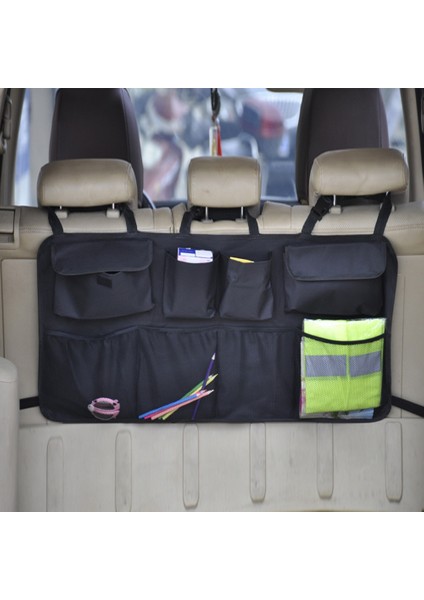 C Siyah 1 Araba Arka Koltuk Arka Saklama Çantası Çok Asılı Ağlar Cep Bagaj Çantası Organizatör Oto Istifleme Toplama Iç Aksesuar Malzemeleri (Yurt Dışından) fırsatları