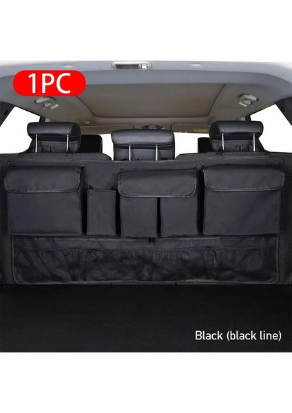 Siyah Çok Cepli Araba Bagaj Organizatörü Asılı Arka Koltuk Saklama Çantası 9 Cepli Su Geçirmez Oxford Kumaş Evrensel Depolama Cebi (Yurt Dışından)