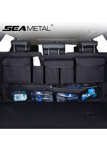 Siyah Çok Cepli Araba Bagaj Organizatörü Asılı Arka Koltuk Saklama Çantası 9 Cepli Su Geçirmez Oxford Kumaş Evrensel Depolama Cebi (Yurt Dışından) indirimleri