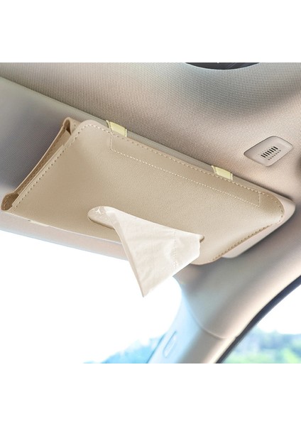 Bej Araba Doku Kutusu Güneşlik Koltuk Arka Sunroof Araba Çekmece Paketi Asılı Yaratıcı Deri Araba Aksesuarları Iç Ürünler (Yurt Dışından) fırsatları