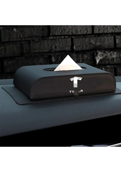 Siyah Tesla Model 3 Için Yeni Kağıt Mendil Kutusu Model Y Model S Model x Kırmızı Siyah Araba Dinlenme Kutusu, Araba Doku Kutusu (Yurt Dışından)