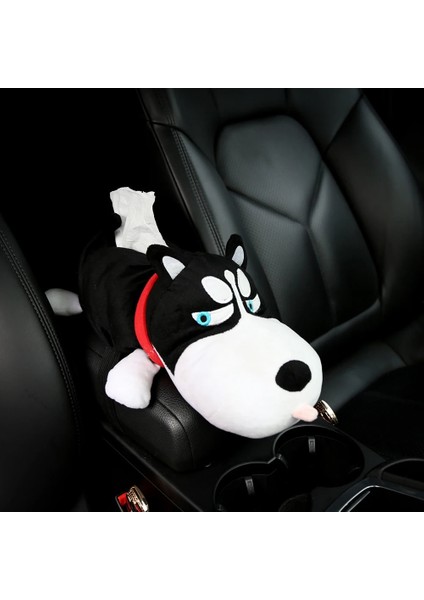 No.5 Boyutu Yaratıcı Araba Doku Kutusu Araba Aksesuarları Kızlar Kadınlar Için Para Autos Peluş Husky Karikatür Hayvanlar Köpek Peçete Kol Dayama Kutusu Sandalye Geri (Yurt Dışından)