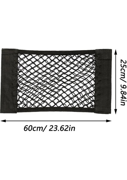25X60CM Araba Arka Bagaj Depolama Net Koltuk Elastik Dize Net Sihirli Etiket Örgü Saklama Çantası Iç Depolama Ağı (Yurt Dışından)