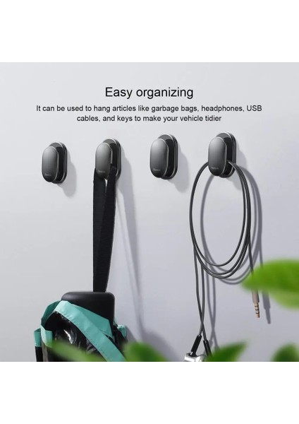 Siyah Baseuar Hooks Organizatör Depolama USB Kablo Klipsi Koruyucu Duvar Kancaları Araba Tutucu Kablo Düzenleyici Oto Fastener Clip (Yurt Dışından)