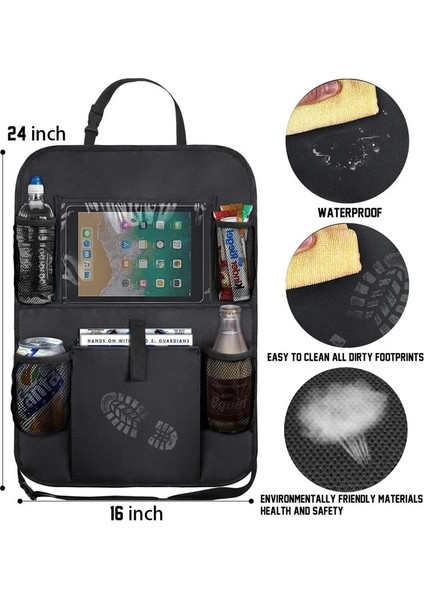 2 Adet Ar Koltuk Arka Organizatör Çocuklar Çocuklar Için Dokunmatik Ekran Tablet Tutucu Koruyucu ile 5 Depolama Cepler Araba Aksesuarları (Yurt Dışından) modelleri